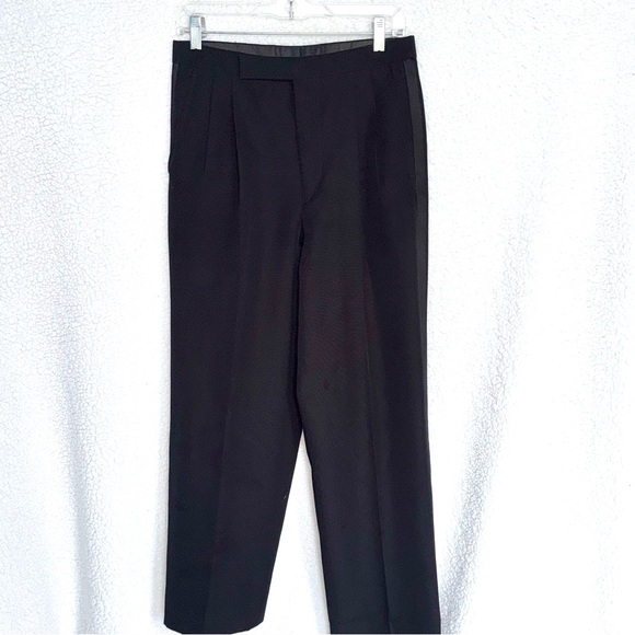 EUC vintage black tuxedo pants, versatile length - Picture 1 of 10